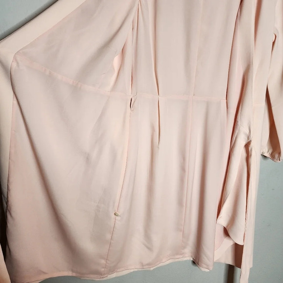 J. Crew 10 Tall Blush Pink Long Sleeve Knee Length True Wrap Dress 10T - Picture 6 of 16